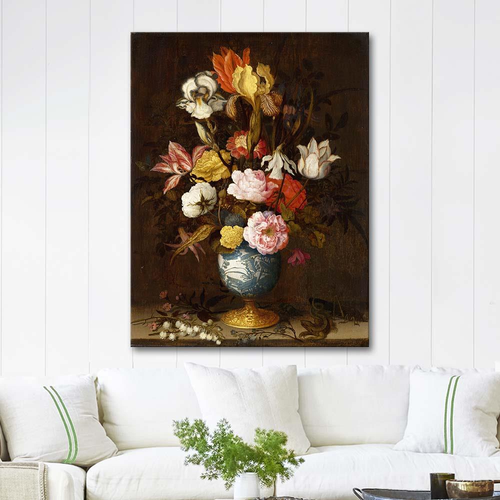 Balthasar van der Ast Wan-Li Vazoda Çiçekler Kanvas Tablo