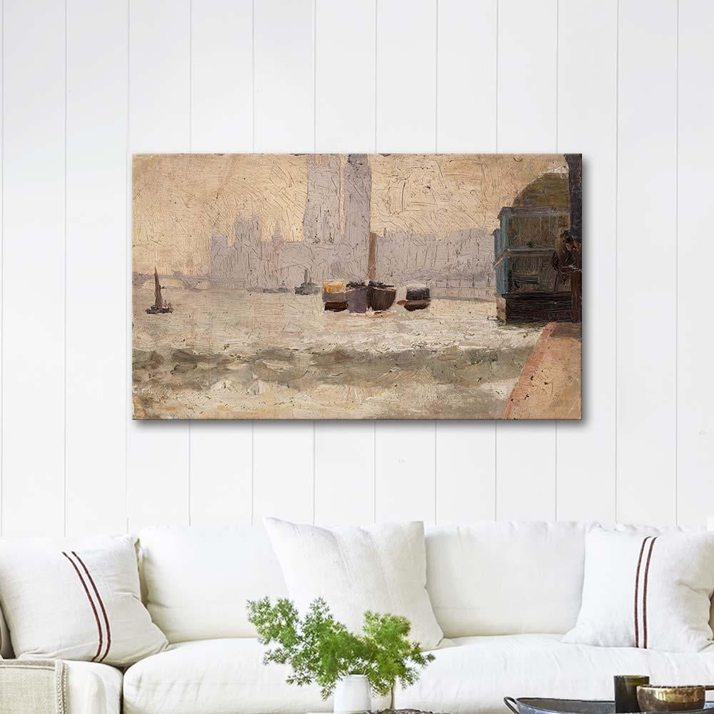 Tom Roberts Siste Thames Kıyısı Londra Kanvas Tablo