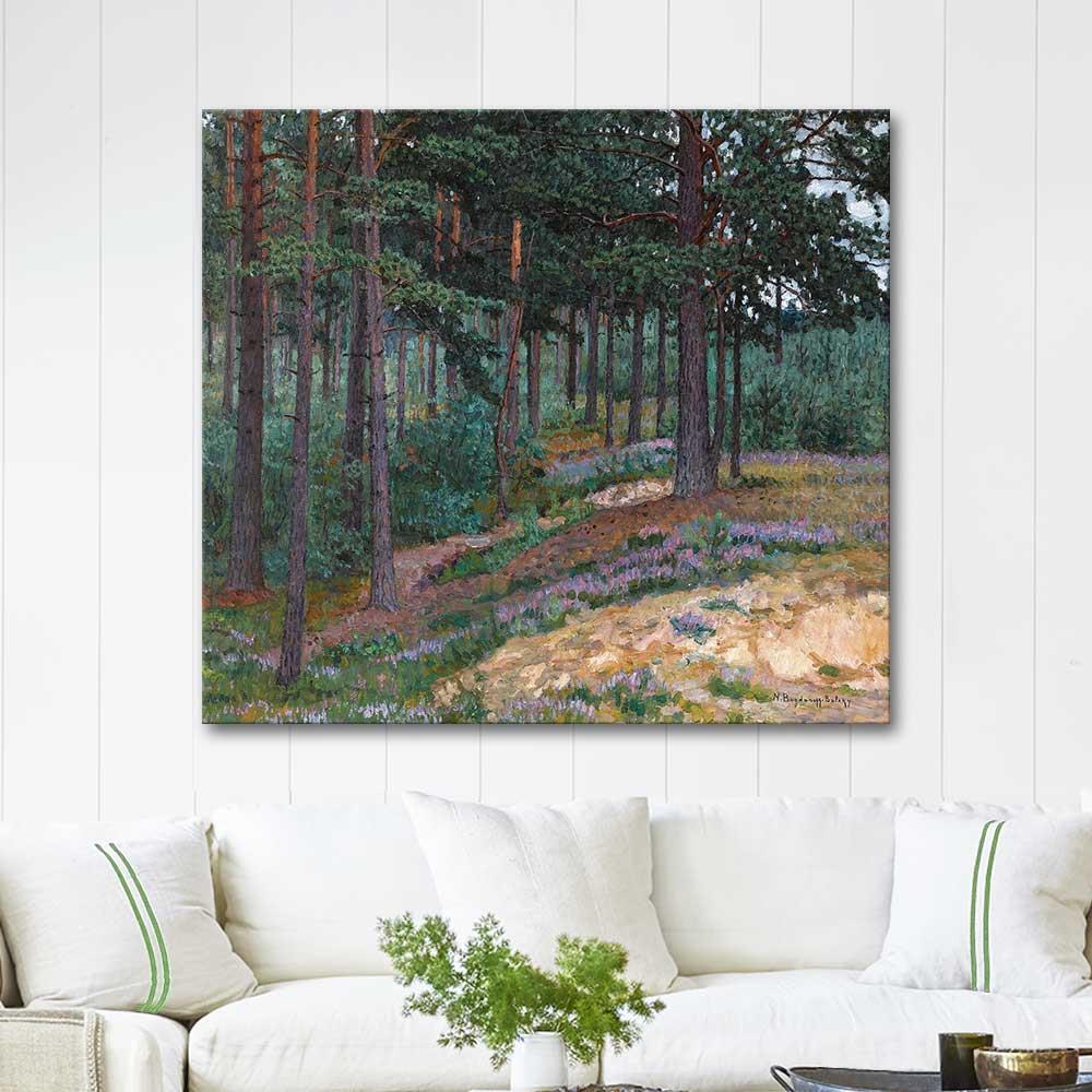 Forest Glade by Nikolay Bogdanov-Belsky as Art Print