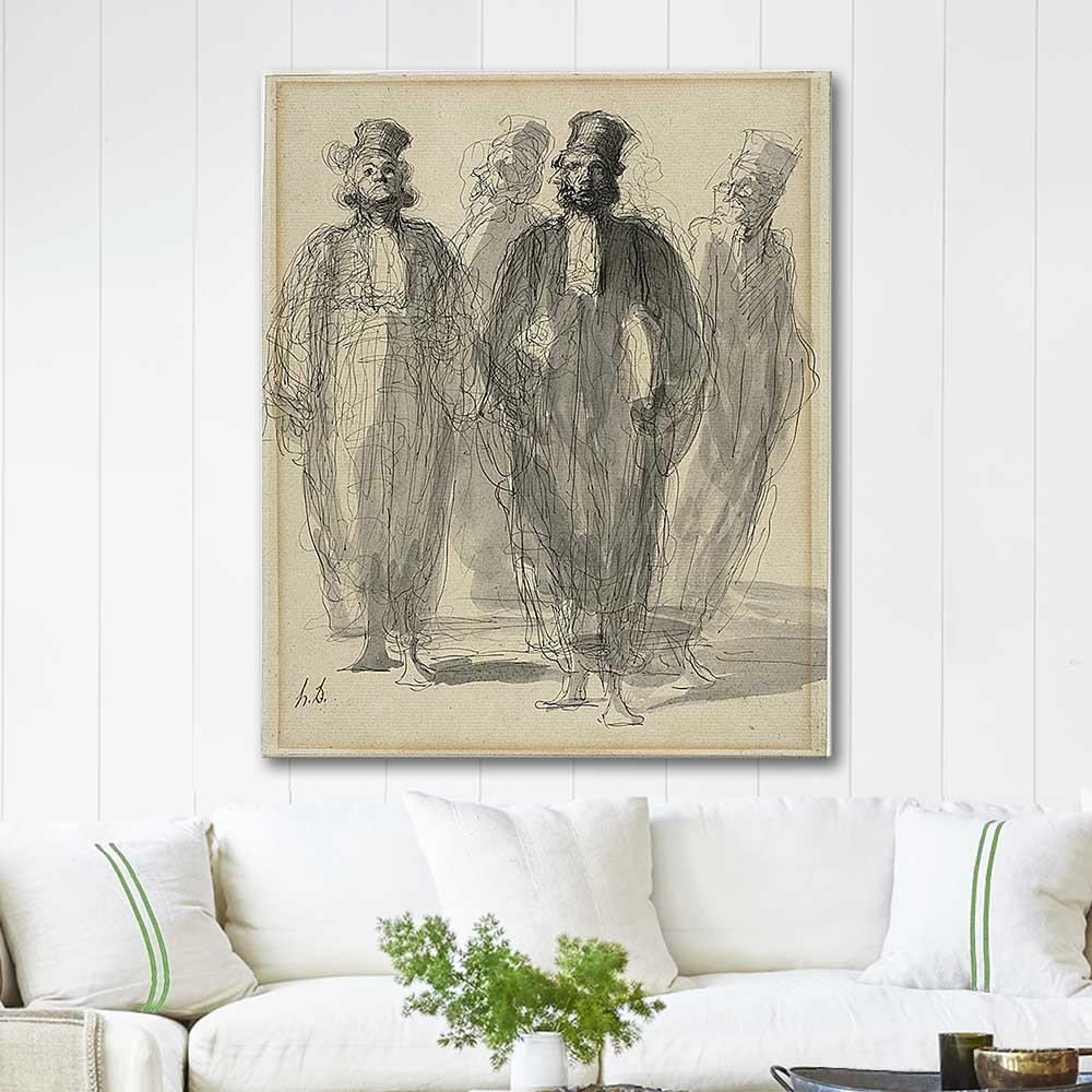 Four Lawyers by Honore Daumier as Art Print