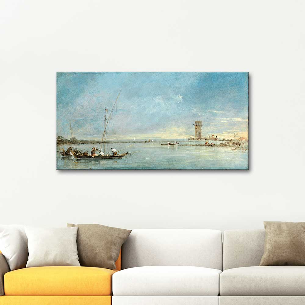Francesco Guardi Lagünden Bakış Venedik Kanvas Tablo