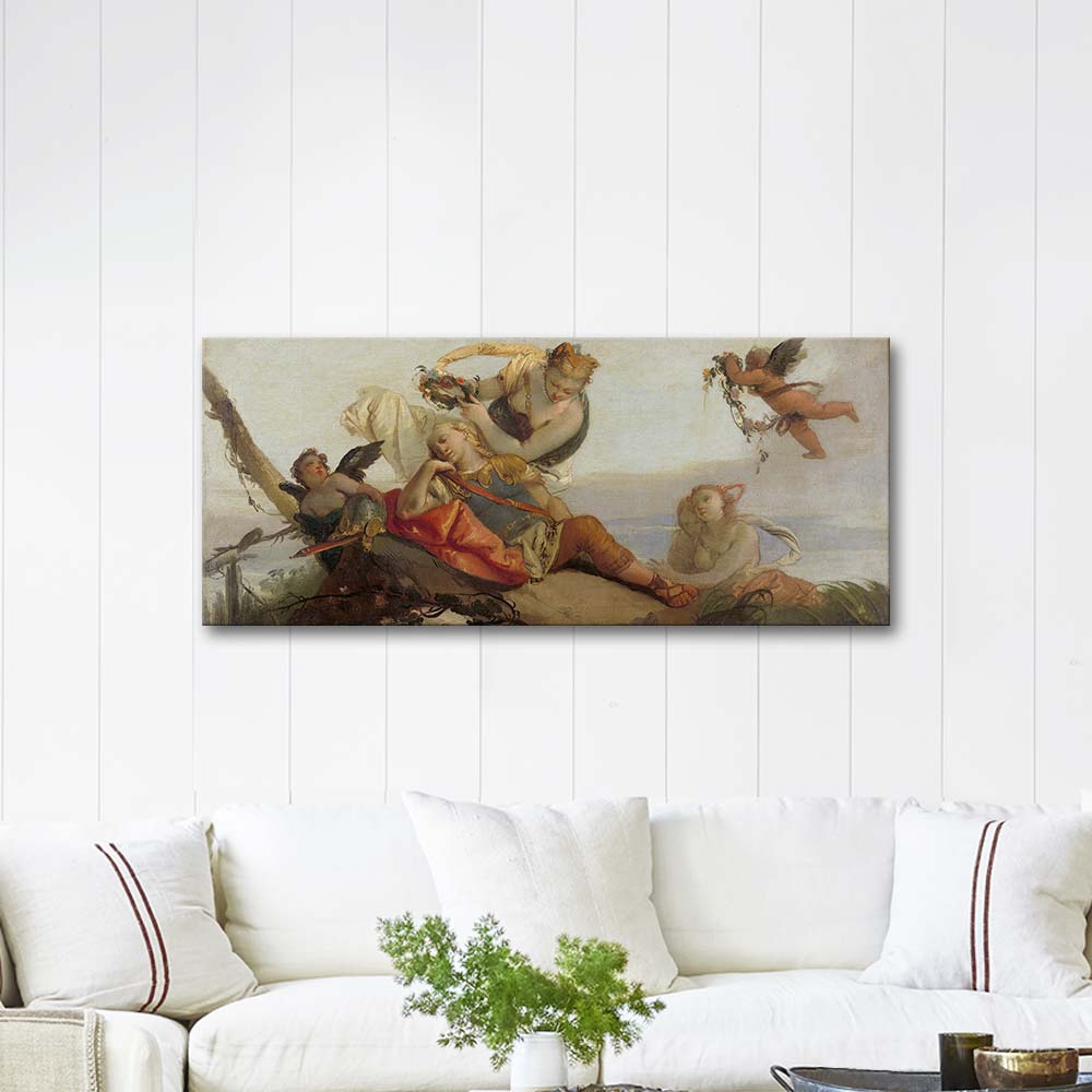 Francesco Zugno The Sleeping Rinaldo Crowned with a Wreath of Flowers by Amida Art Print