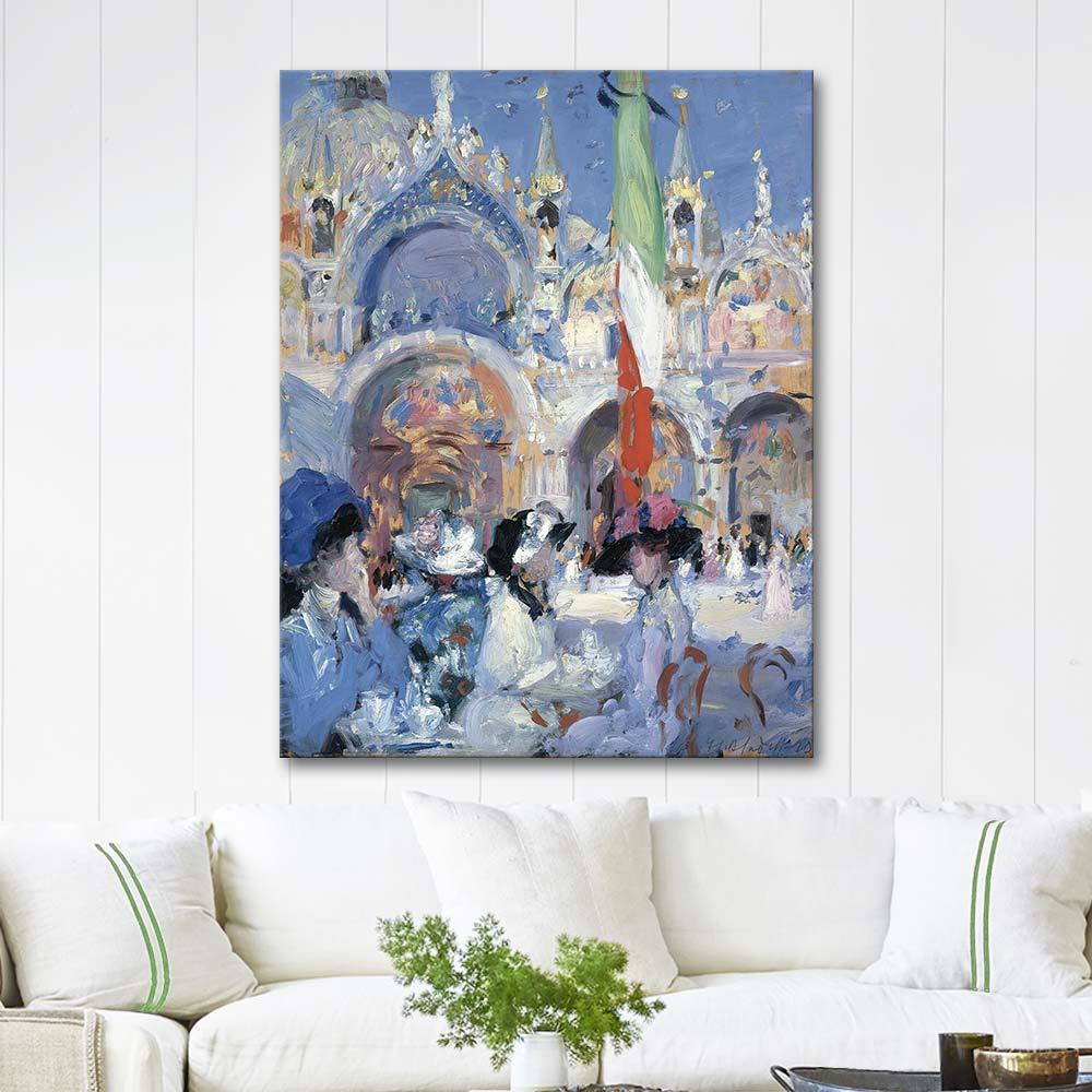 Francis Cadell Florian's Café, Venice Art Print