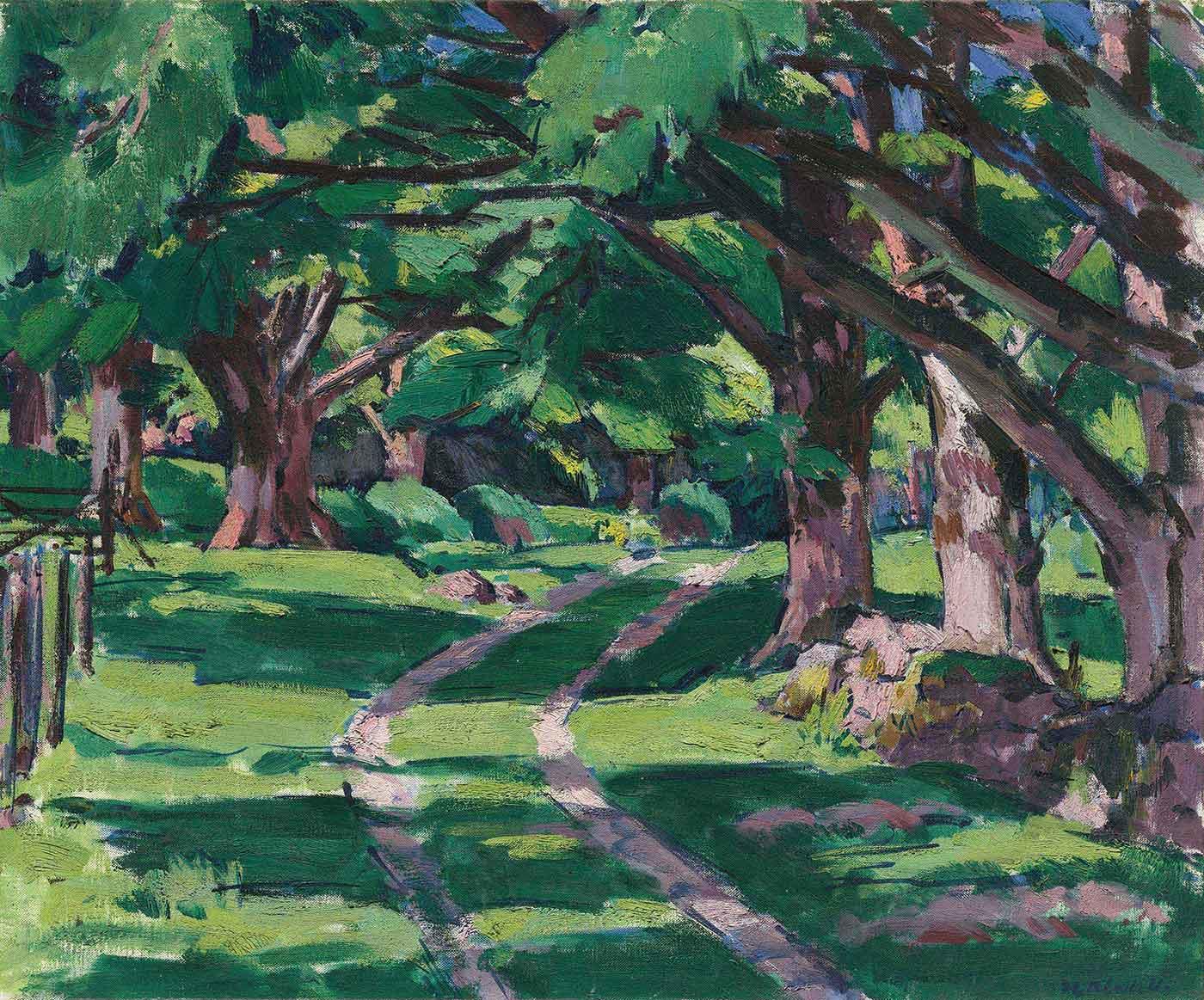 Francis Cadell Auchnacraig'de Bir Yol Kanvas Tablo