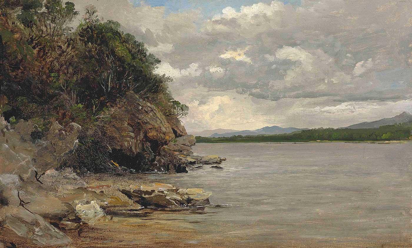 A Rocky Outcrop by a Lake Norway by Francis Danby