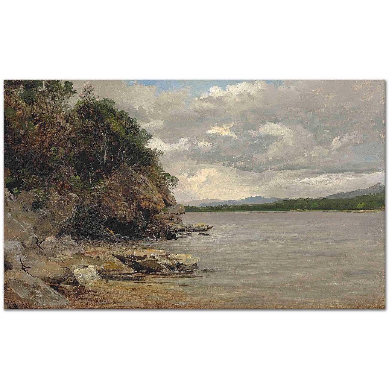 A Rocky Outcrop by a Lake Norway by Francis Danby