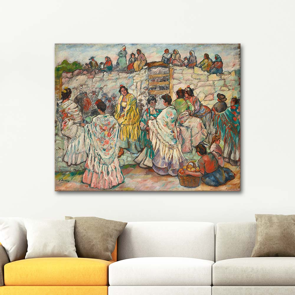 Francisco Iturrino Manolas Outside The Bullring Art Print