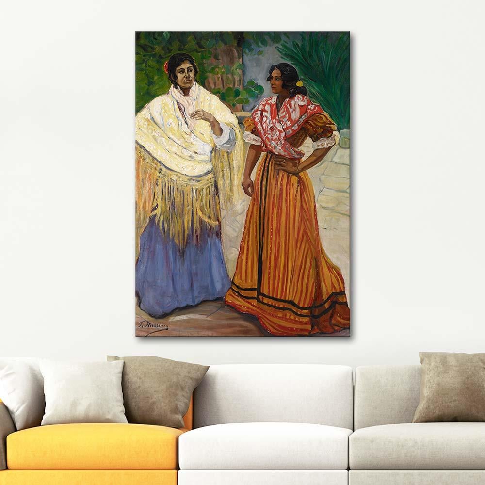 Francisco Iturrino İki Roman Kadını Kanvas Tablo