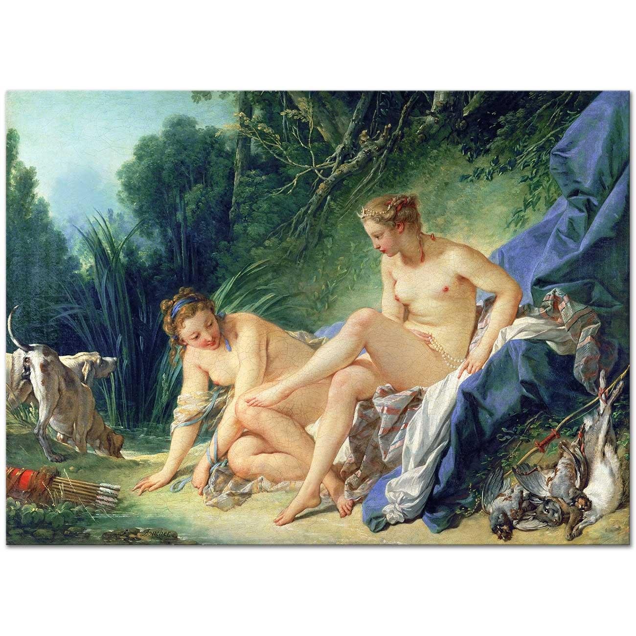 François Boucher Diana Yıkanırken Kanvas Tablo