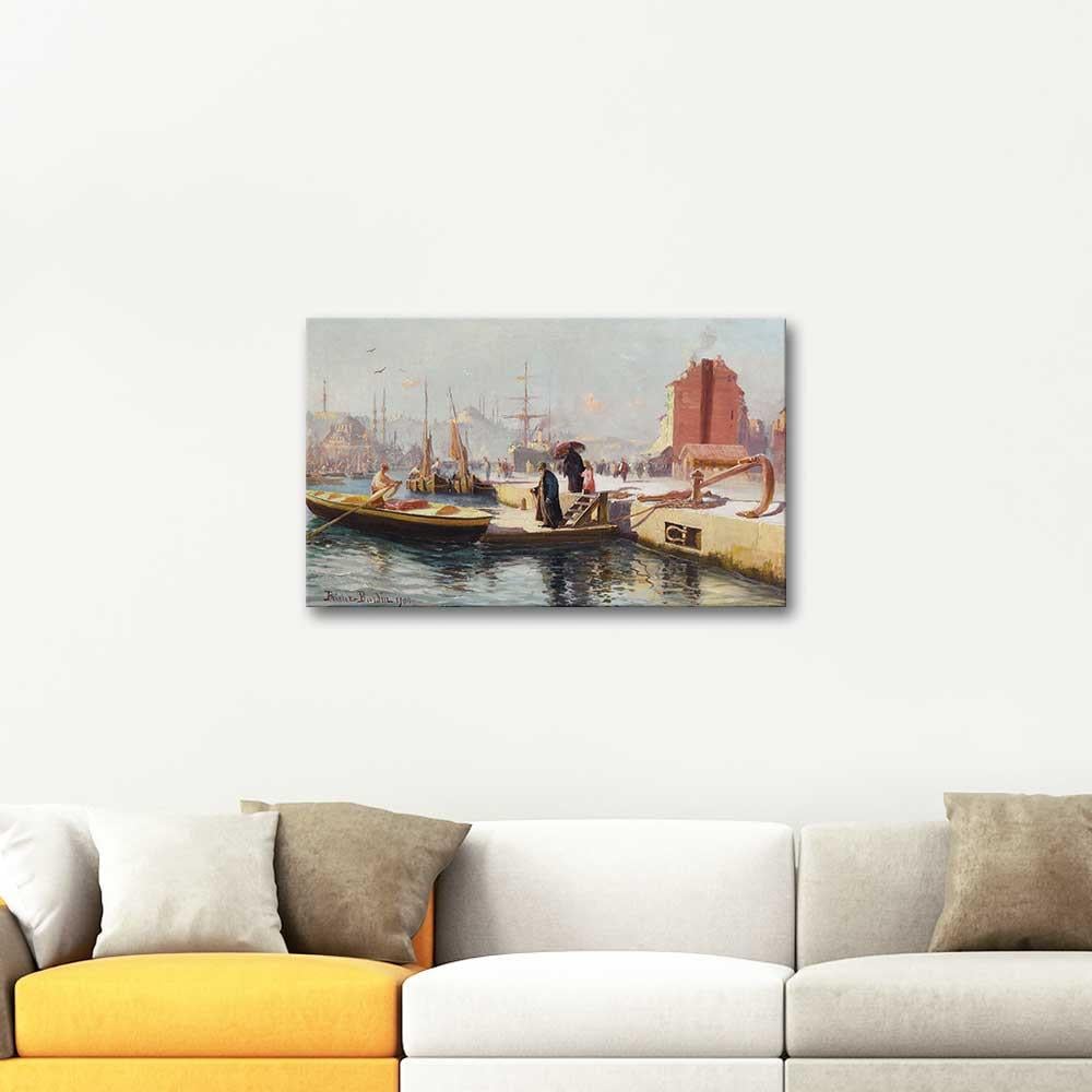 François Léon Prieur-Bardin At the Karakoy Docks Art Print