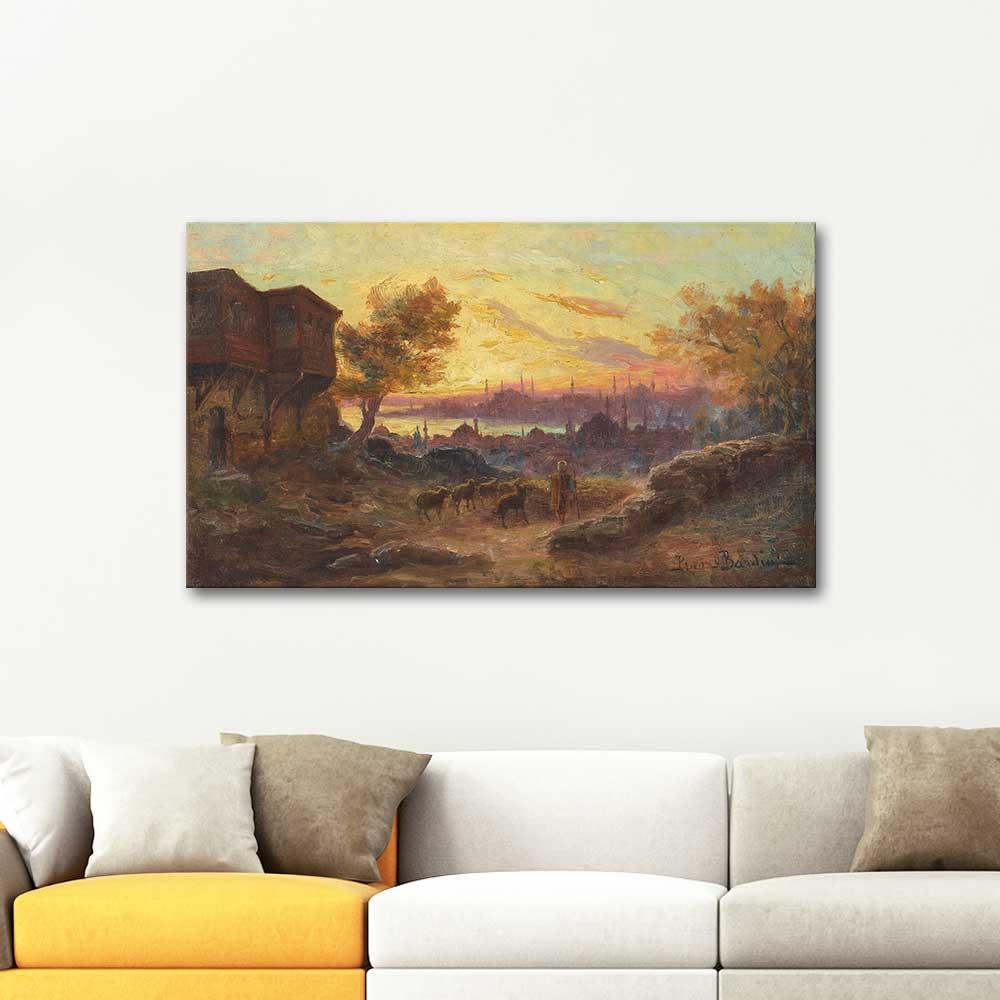 François Léon Prieur-Bardin Evening in Constantinople Art Print