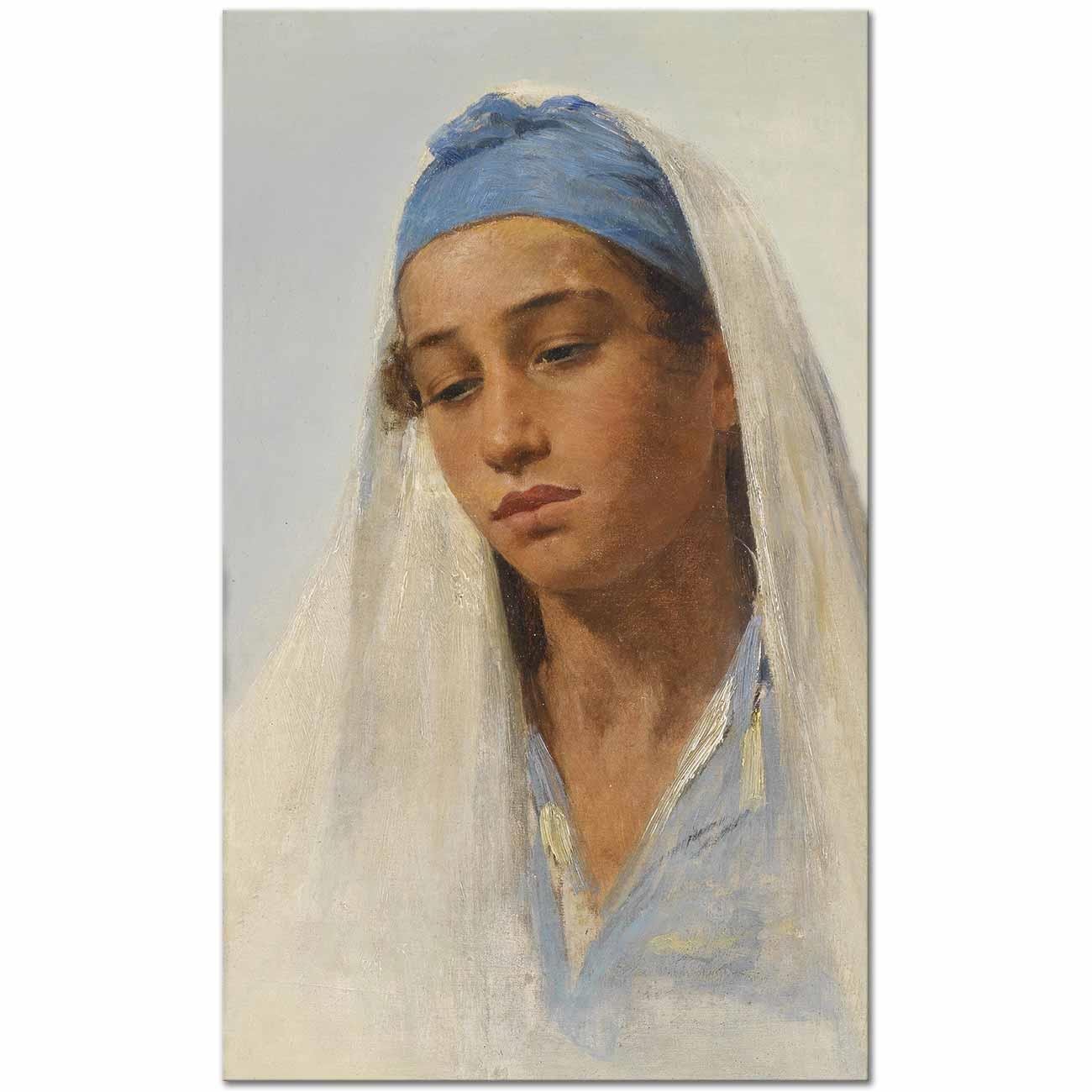 Franz Xaver Kosler Bir Bedevi Kızın Portresi Kanvas Tablo
