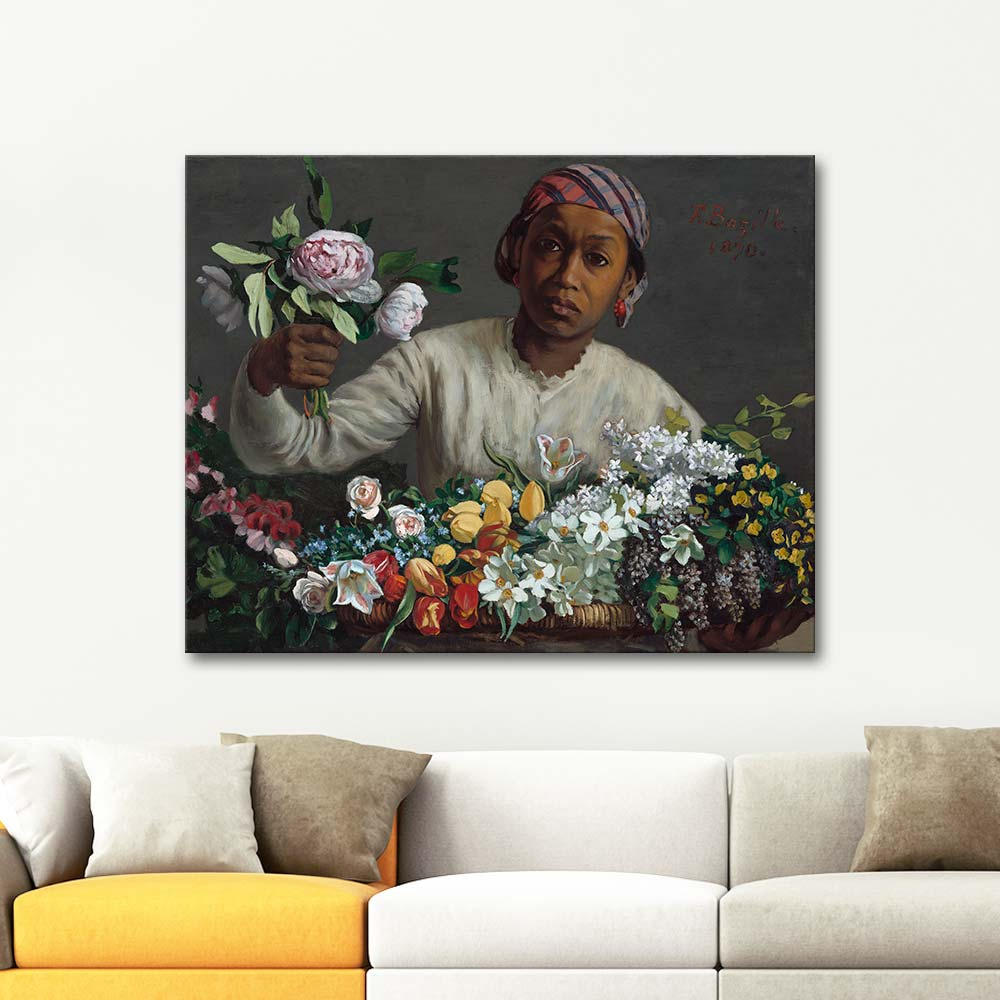Frédéric Bazille Young Woman with Peonies Art Print