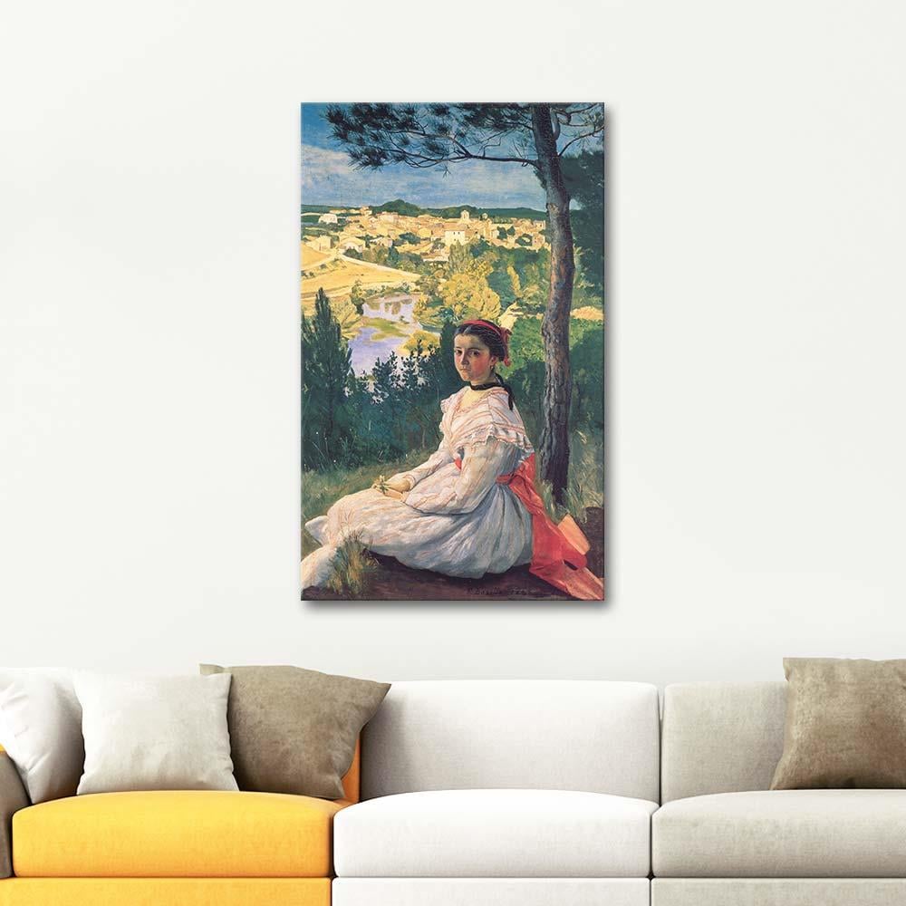 Frederic Bazille Köye Karşı Kanvas Tablo