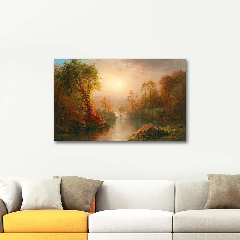 Frederic Edwin Church Sonbahar Manzarası Kanvas Tablo
