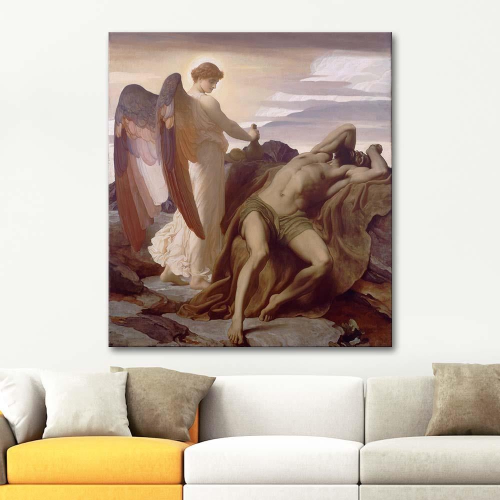 Frederic Leighton İlyas Çölde Kanvas Tablo