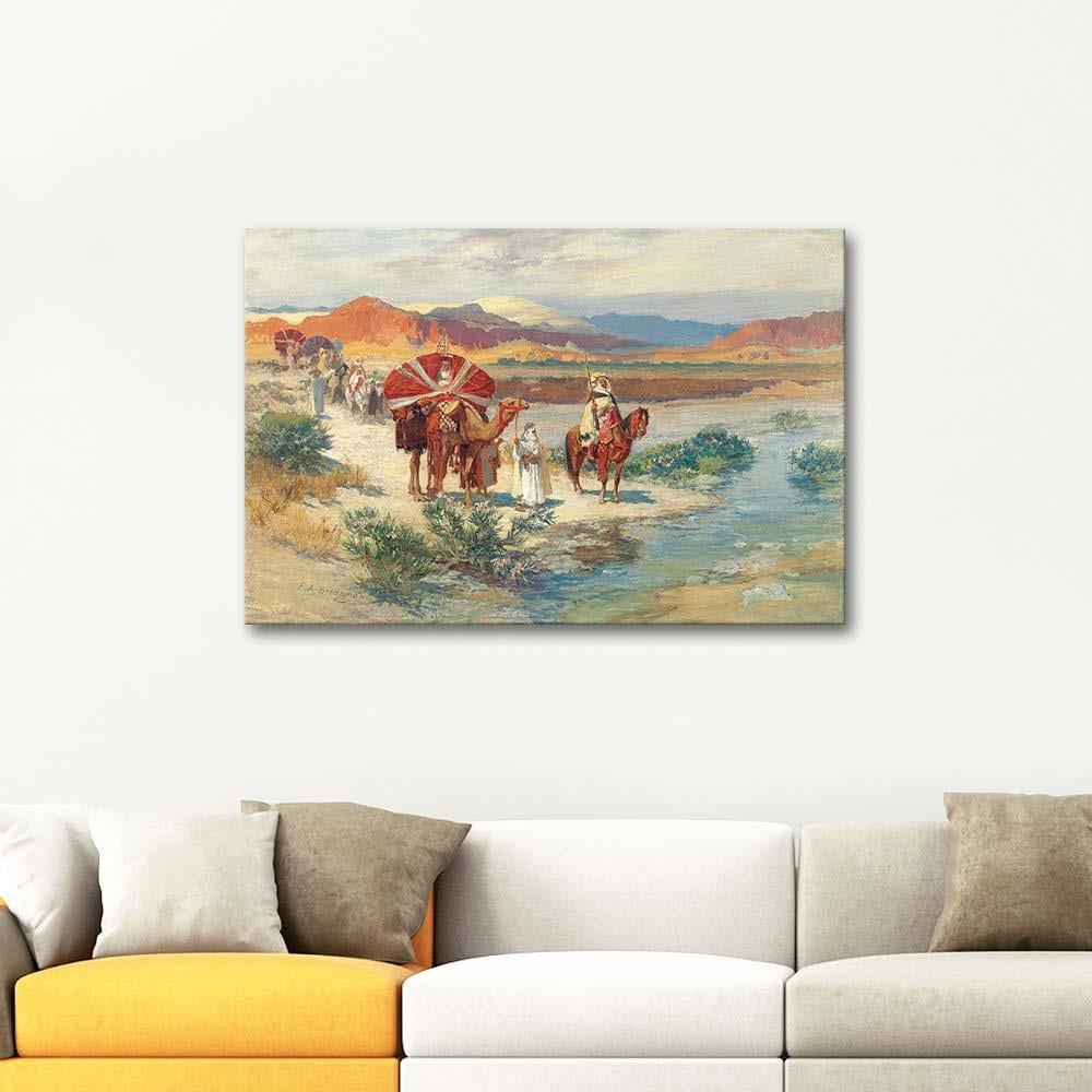 Frederick Arthur Bridgman A Caravan in the Desert Art Print