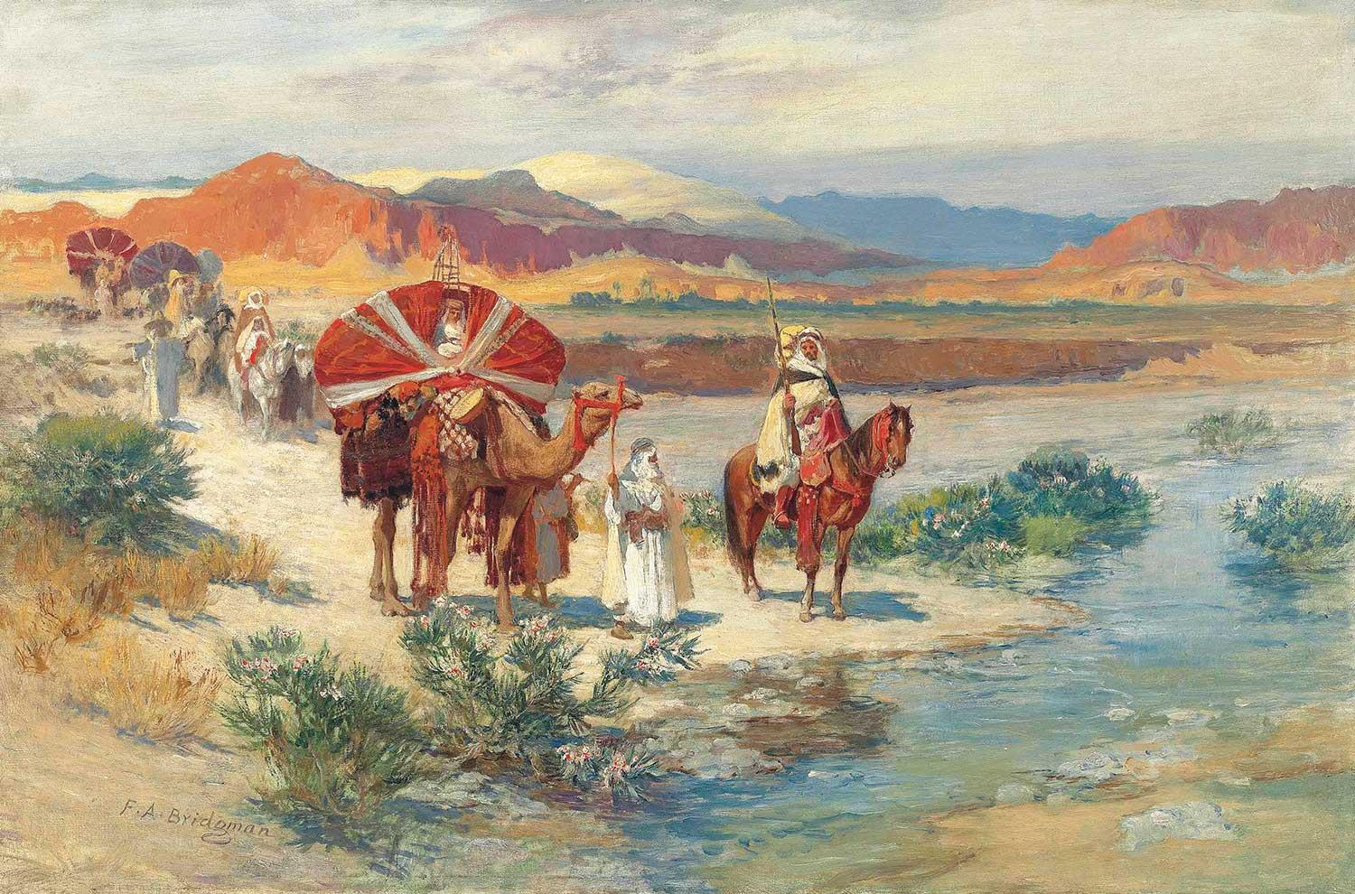 A Caravan in the Desert by Frederick Arthur Bridgman