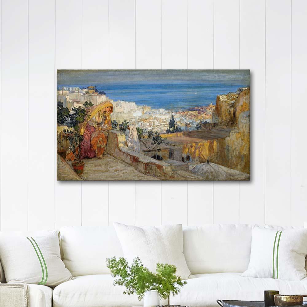 Frederick Arthur Bridgman Arab Women On A Rooftop, Algiers Beyond Art Print