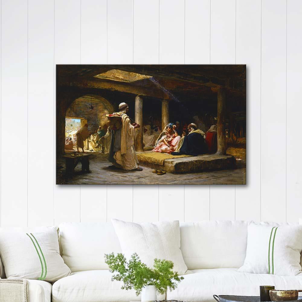 Frederick Arthur Bridgman Cafe at Biskra, Algeria Art Print