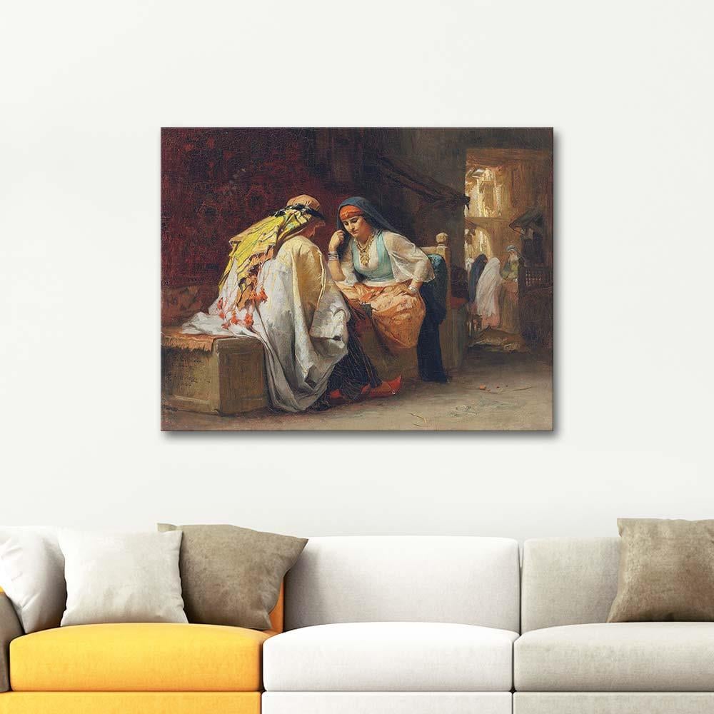 Frederick Arthur Bridgman Satranç Oynayanlar Kanvas Tablo