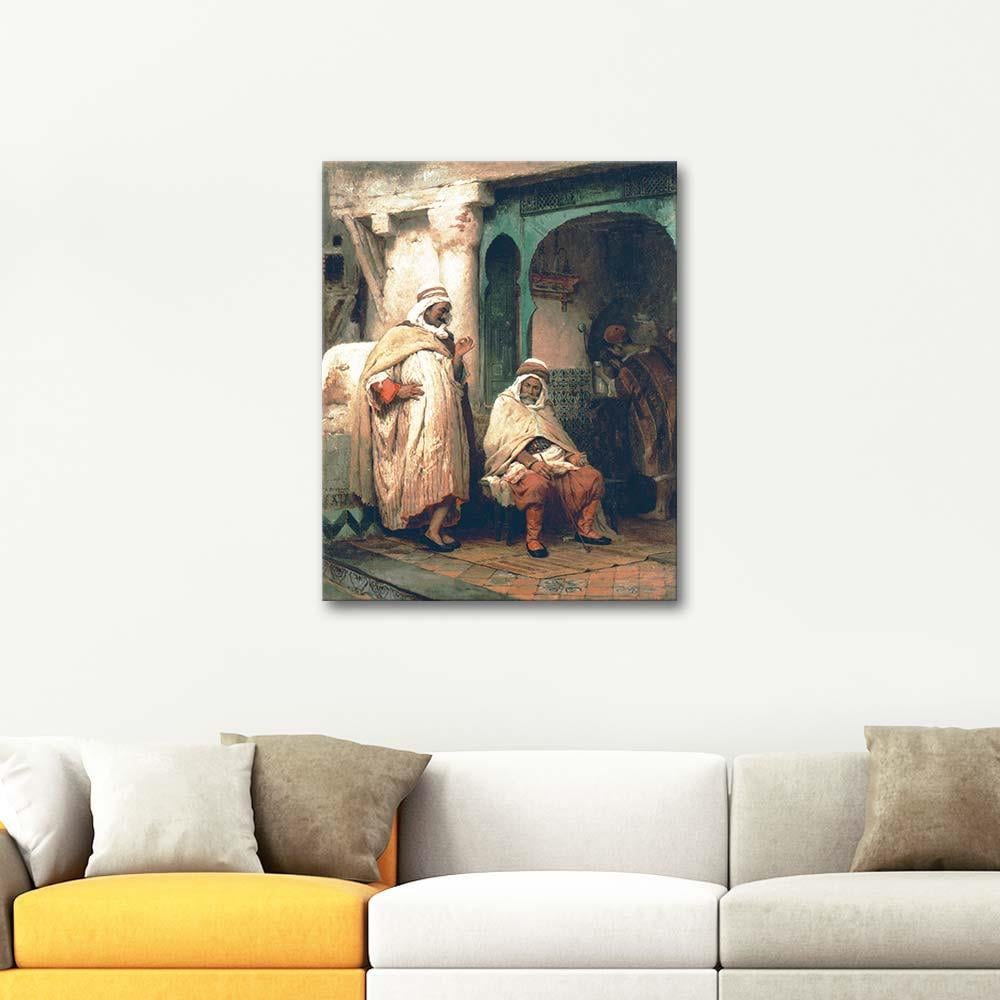 Frederick Arthur Bridgman Conversation in a Cafe Art Print