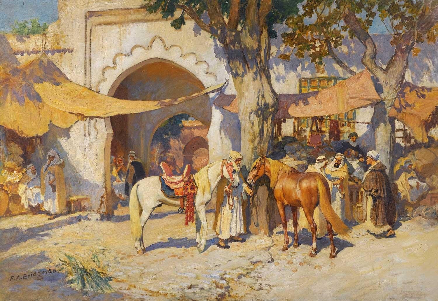 Frederick Arthur Bridgman Çarşı Kanvas Tablo