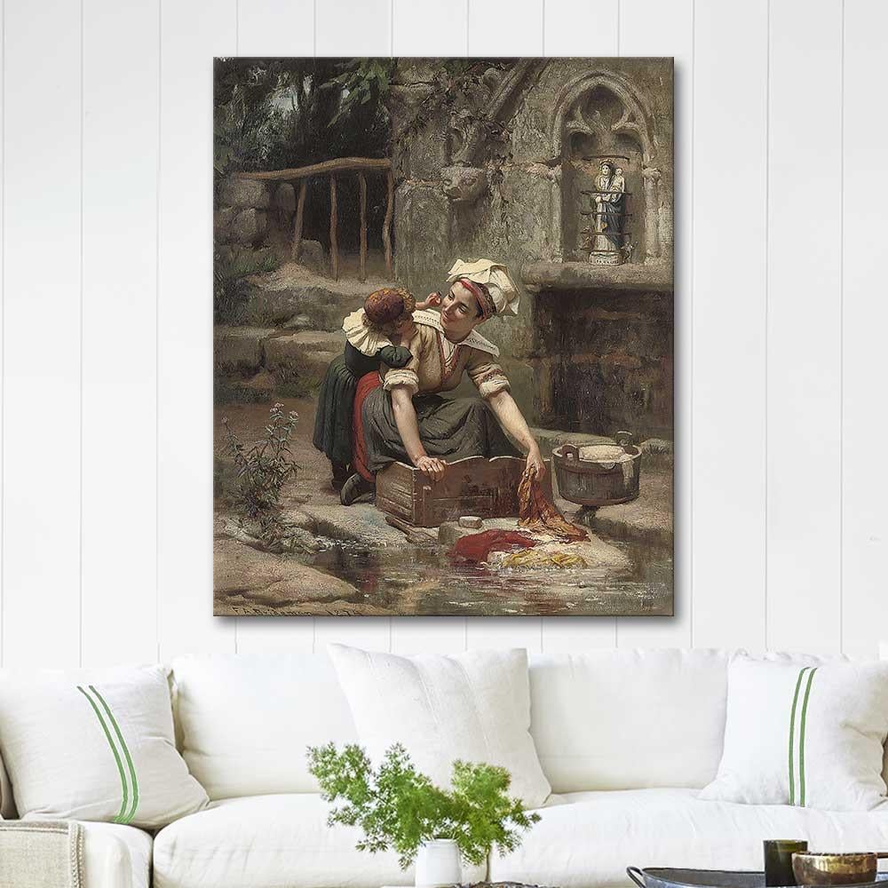 Frederick Arthur Bridgman Mother's Little Helper Art Print