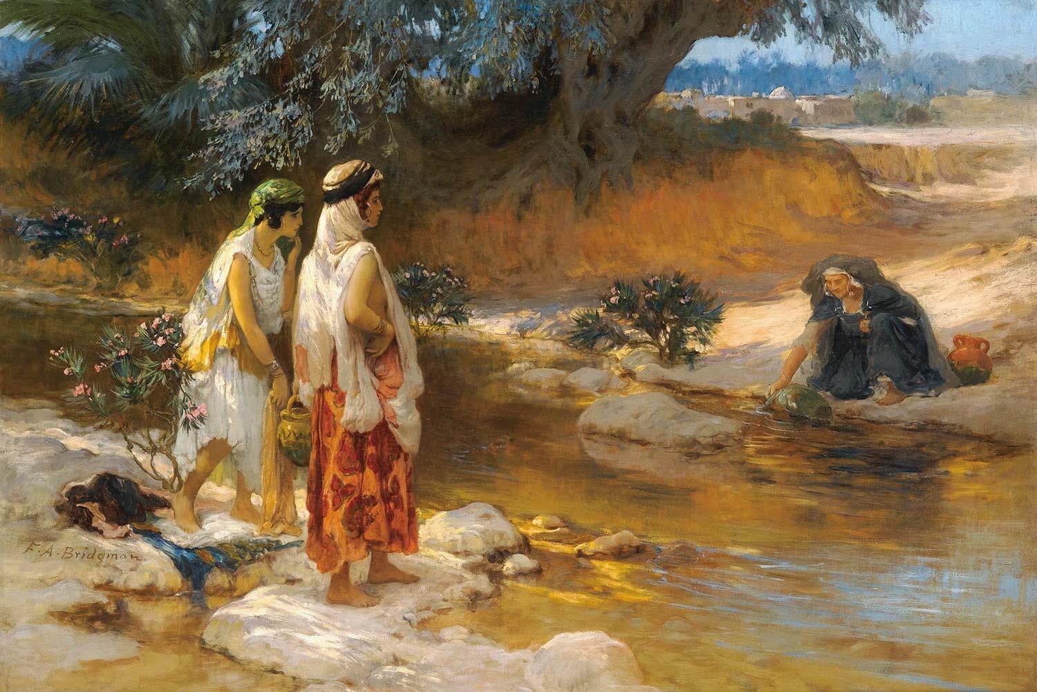 Frederick Arthur Bridgman Dere Kıyısında Kanvas Tablo