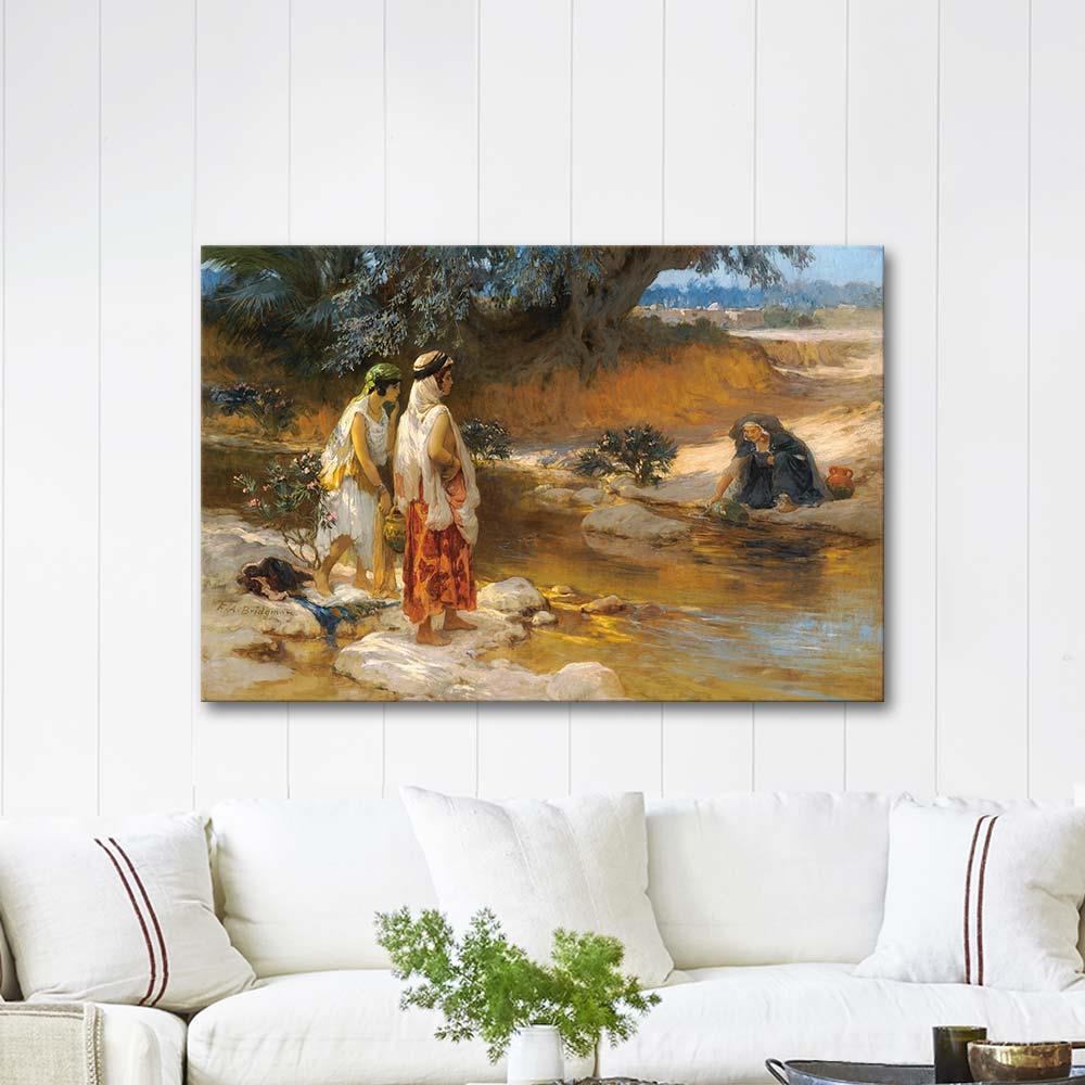 Frederick Arthur Bridgman Dere Kıyısında Kanvas Tablo