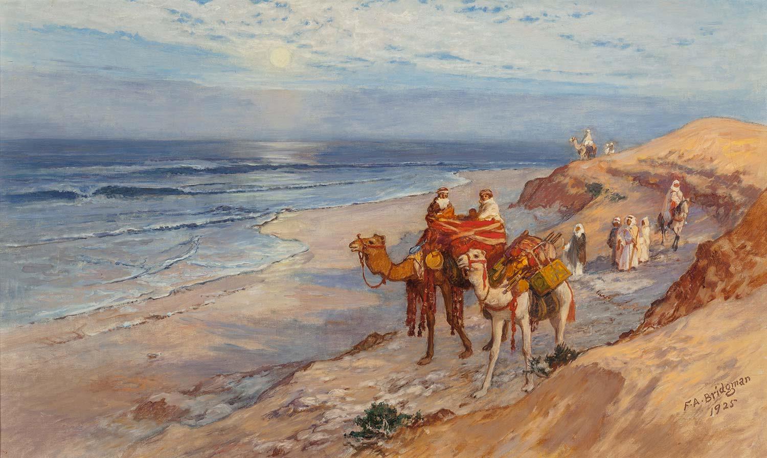 Frederick Arthur Bridgman Tangier Sahili Atlantik Kanvas Tablo