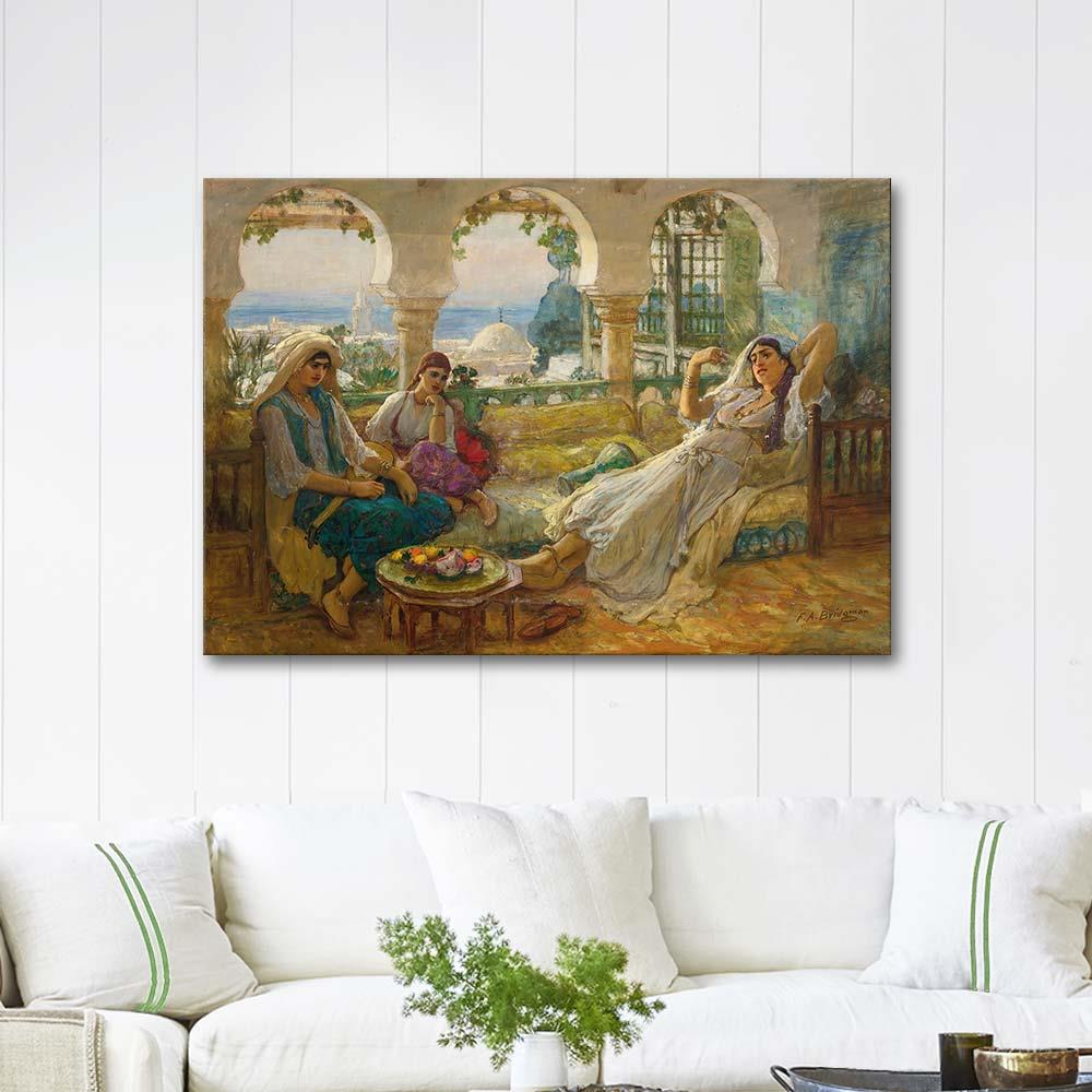 Frederick Arthur Bridgman On The Terrace Art Print