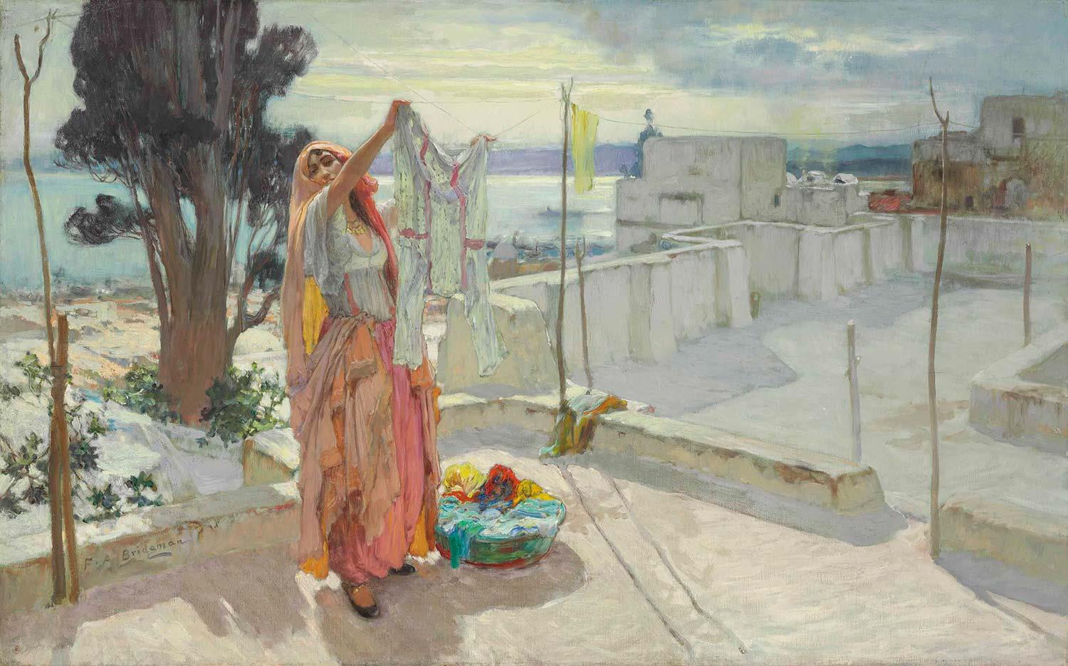 Frederick Arthur Bridgman Terasta Kanvas Tablo