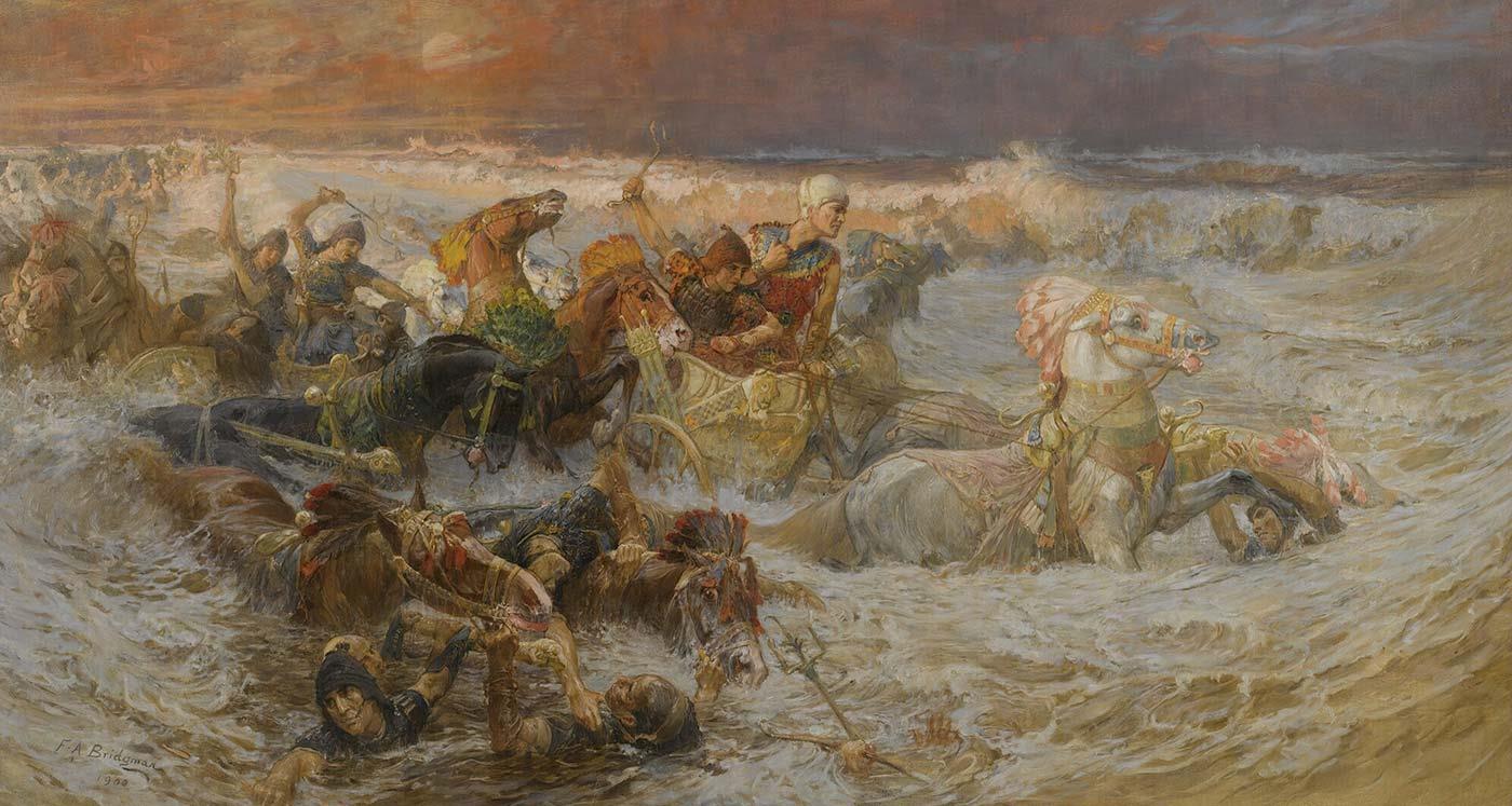 Frederick Arthur Bridgman Pharaoh's Army Engulfed by the Red Sea Art Print