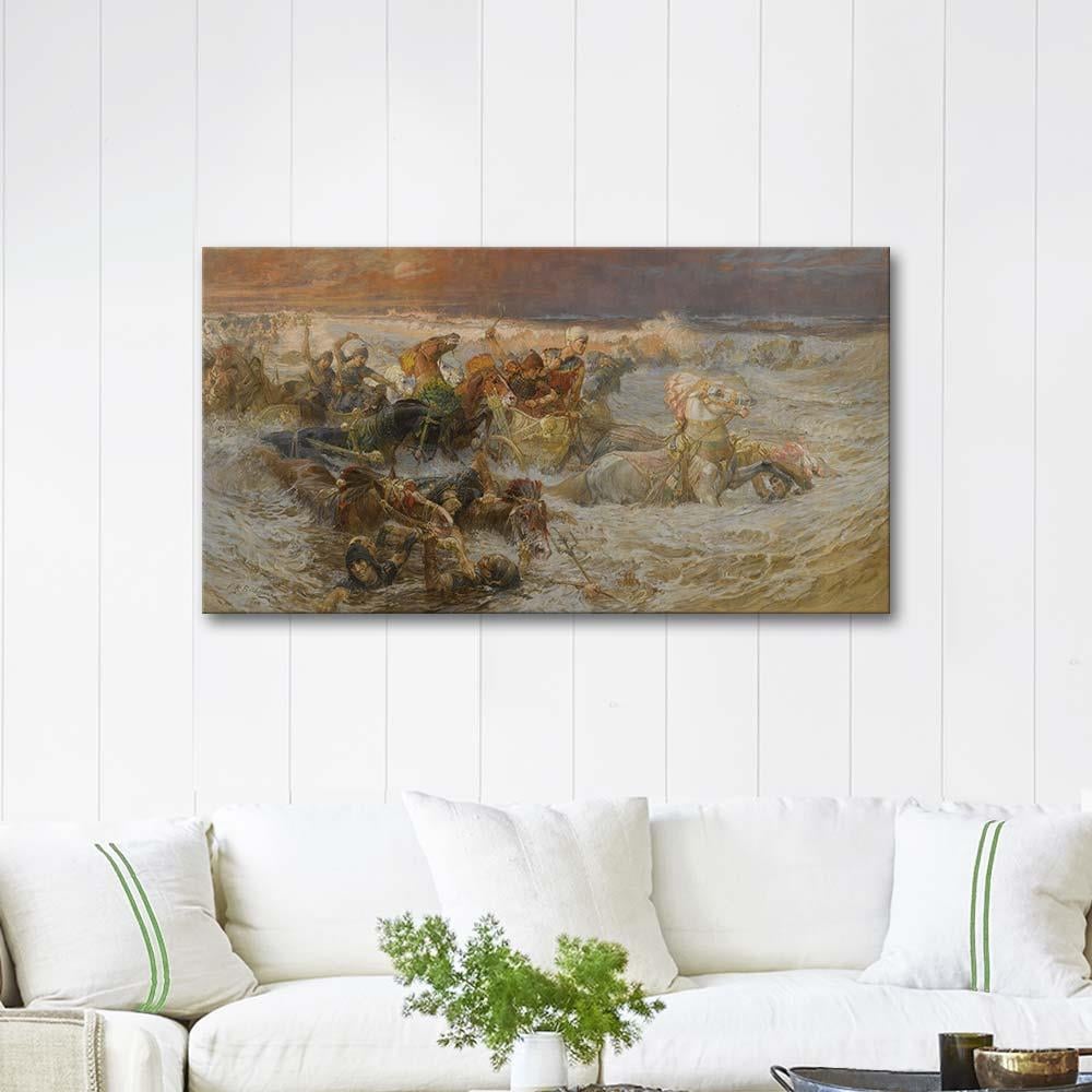 Frederick Arthur Bridgman Pharaoh's Army Engulfed by the Red Sea Art Print