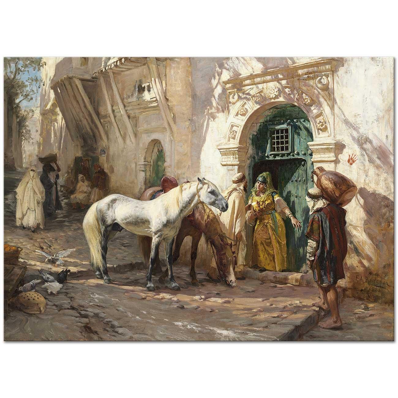 Frederick Arthur Bridgman Fas'ta Sokak Kanvas Tablo