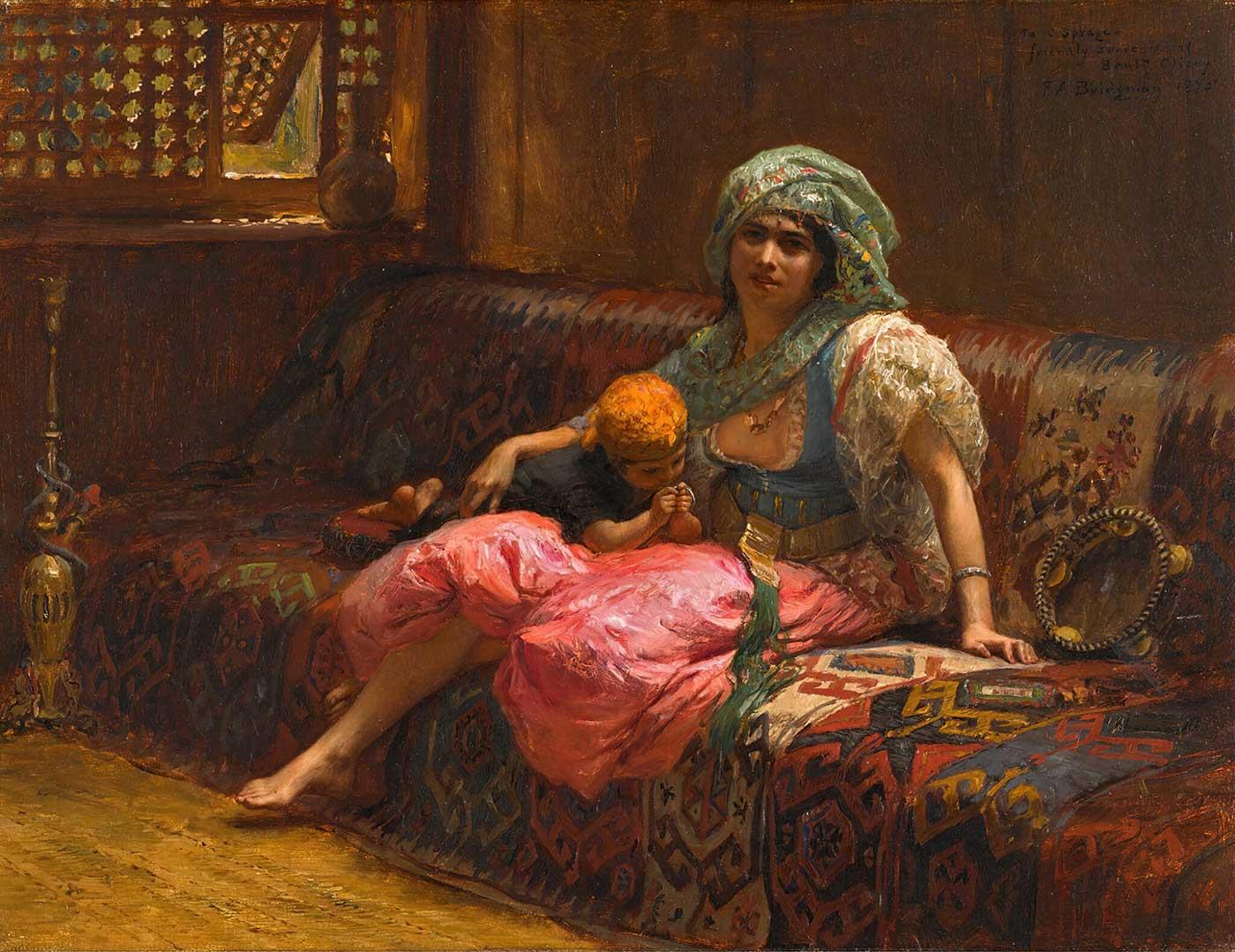 Frederick Arthur Bridgman Tender Moments Art Print