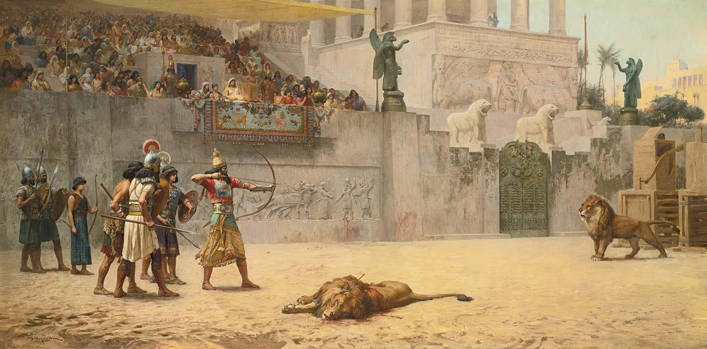 Frederick Arthur Bridgman The Diversion of an Assyrian King Art Print
