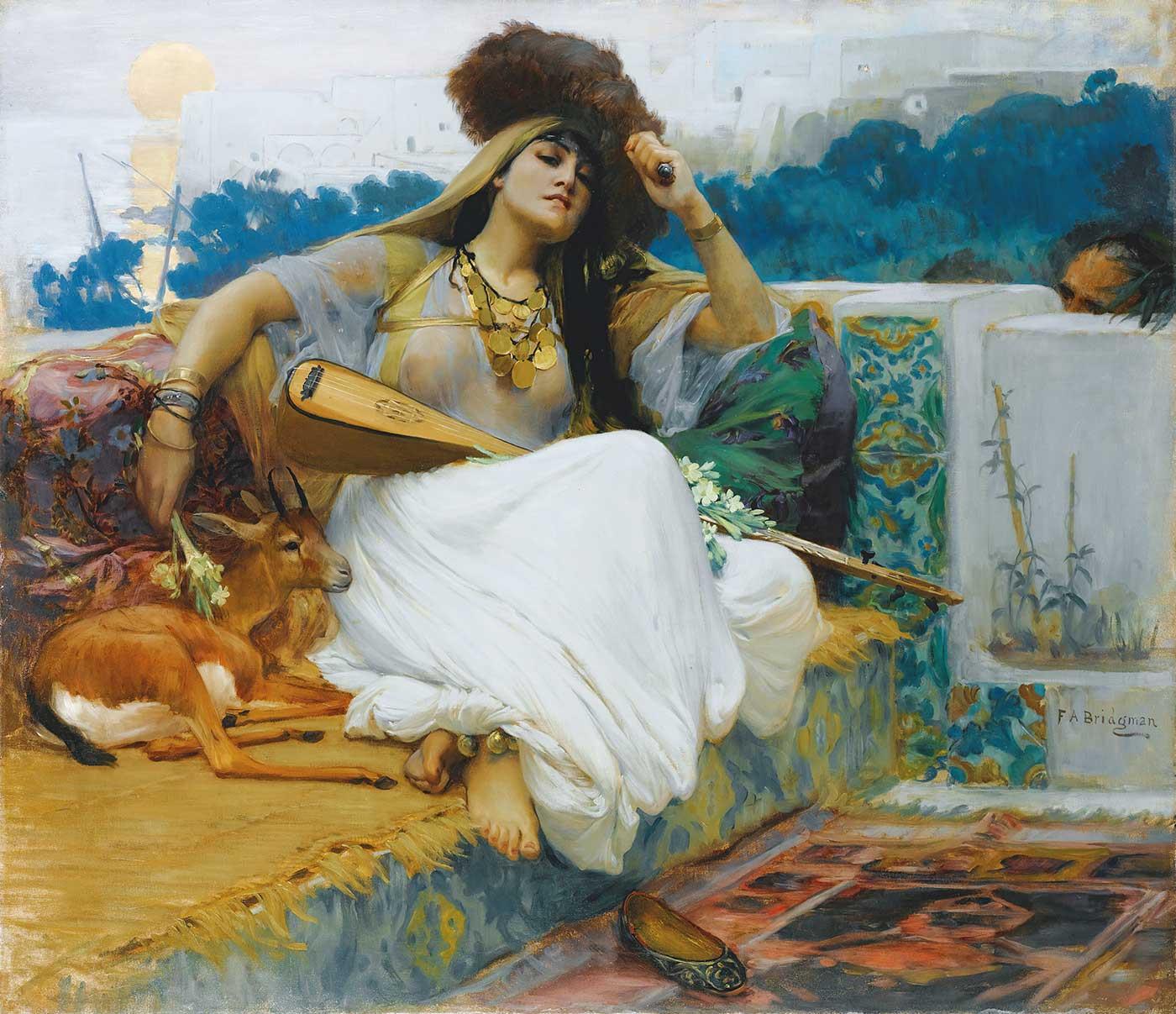 Frederick Arthur Bridgman Young Woman On A Terrace Art Print