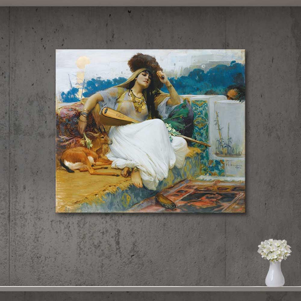 Frederick Arthur Bridgman Young Woman On A Terrace Art Print