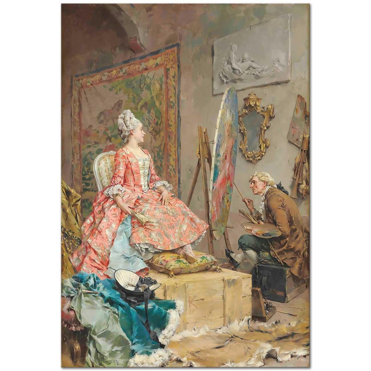 Sitting For Her Portrait by Frederik Hendrik Kaemmerer