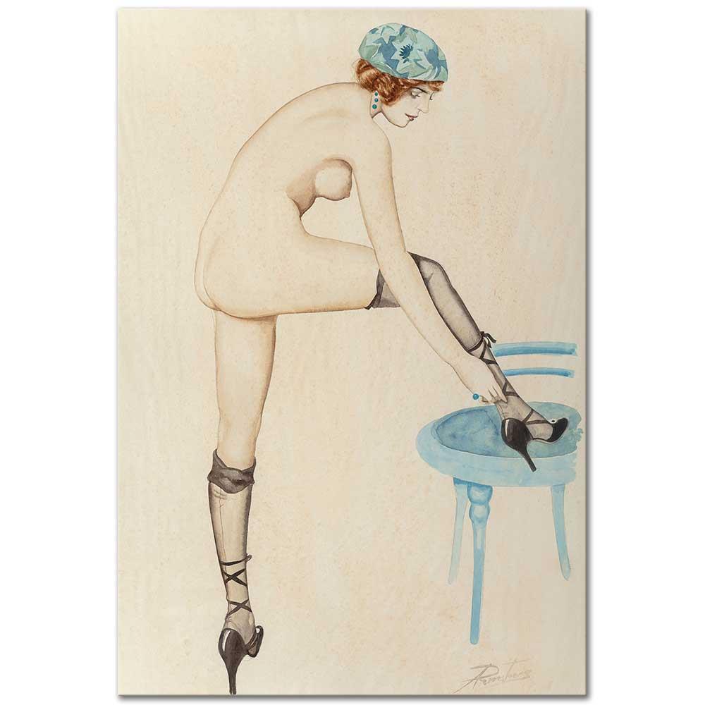 Rolf Armstrong Fransız Çorabı Kanvas Tablo