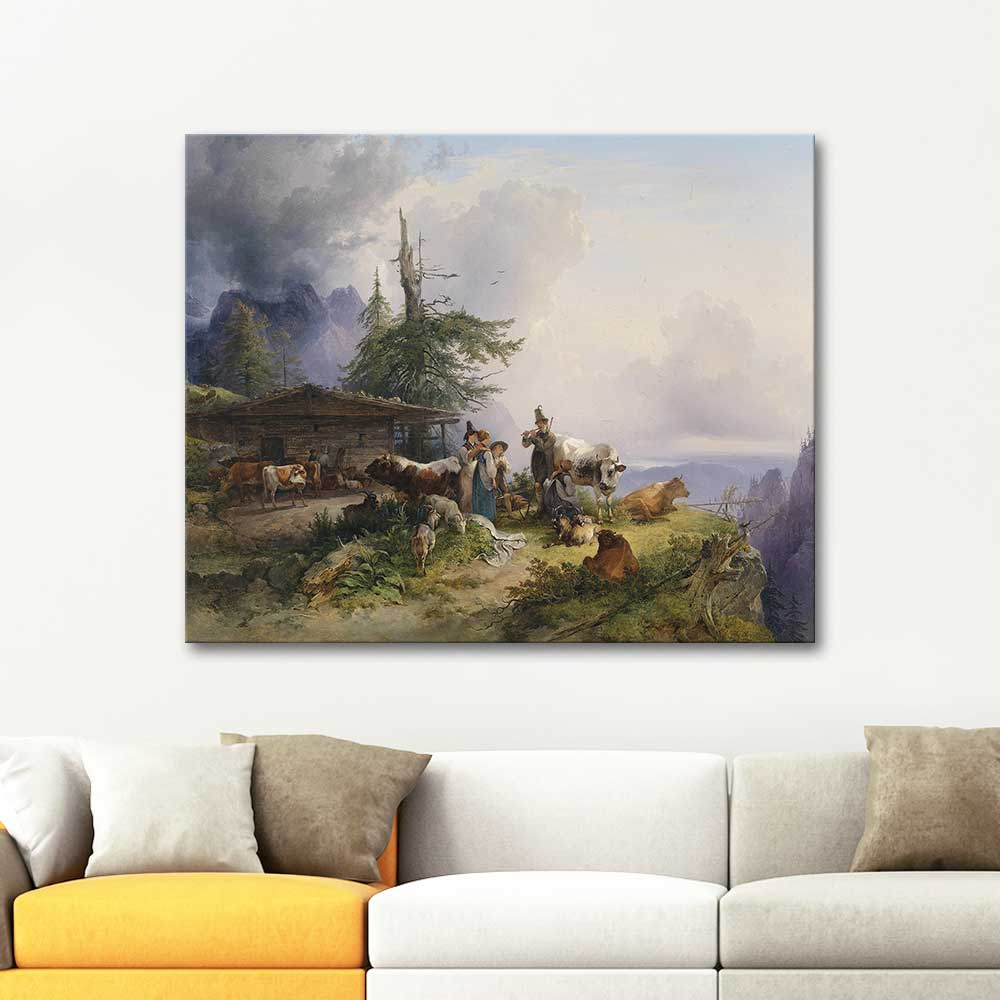 Friedrich Gauermann An Alpine Salzburg Art Print