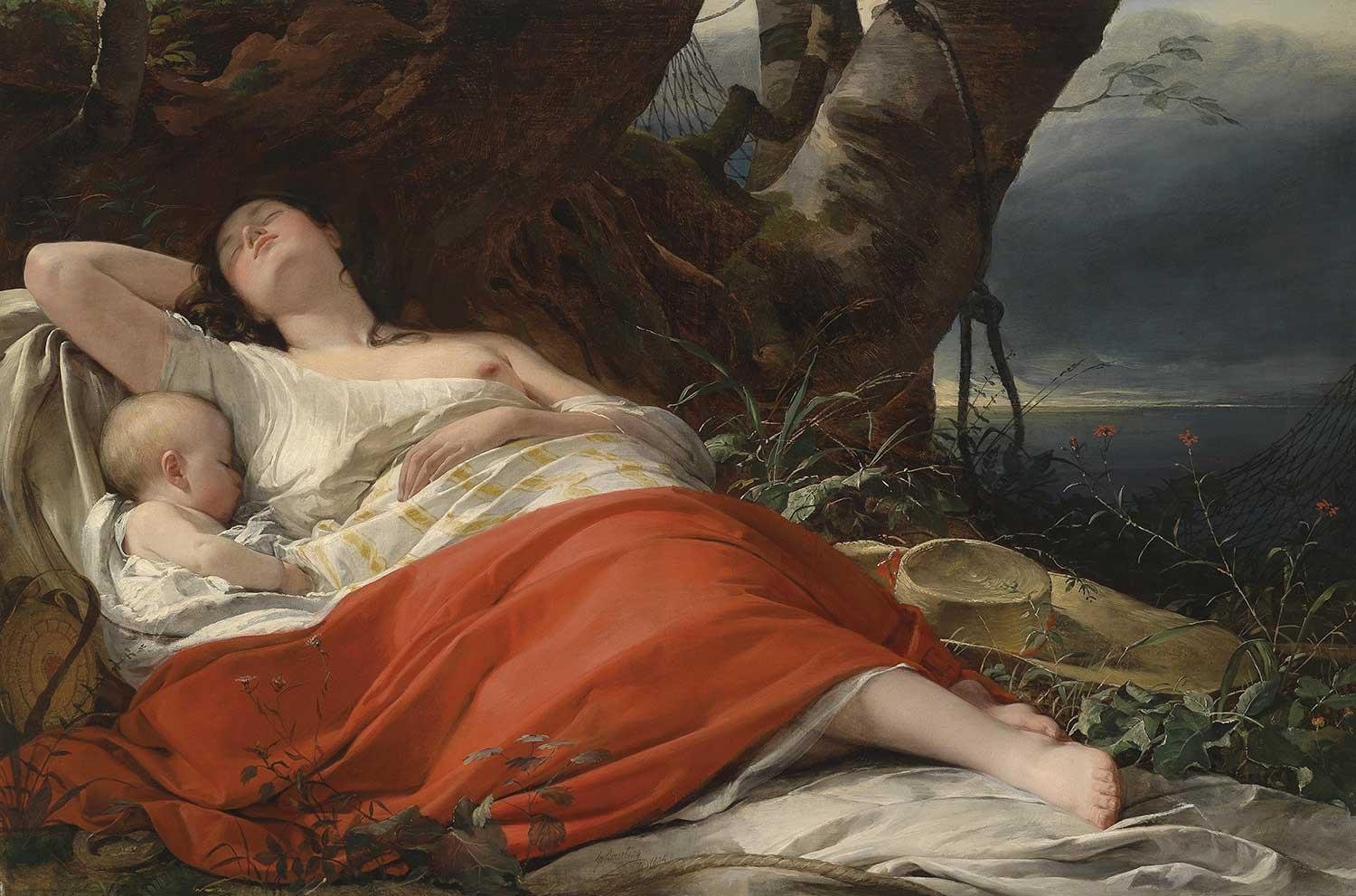 Sleeping Fisher Woman by Friedrich von Amerling