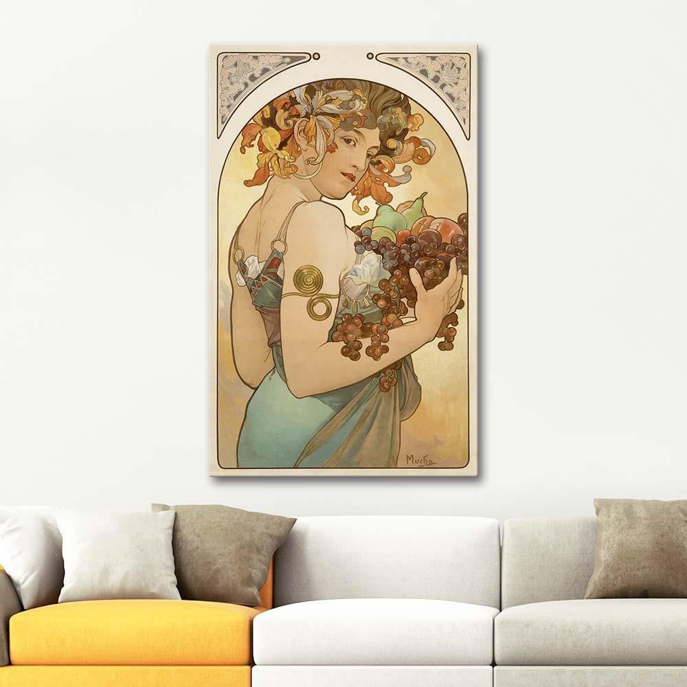 Alphonse Mucha Meyve Kanvas Tablo