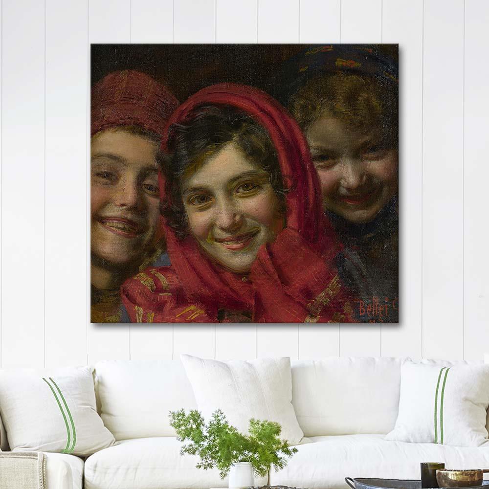 Gaetano Bellei Three Children Art Print