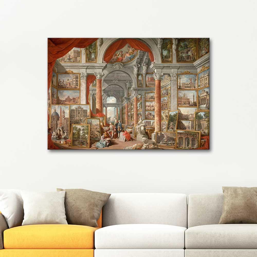 Gallery of Views of Modern Rome by Giovanni Paolo Pannini as Art Print