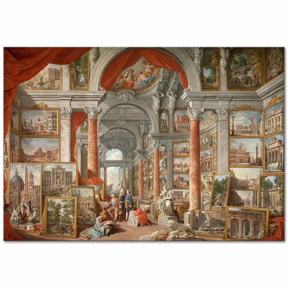 Gallery of Views of Modern Rome by Giovanni Paolo Pannini as Art Print