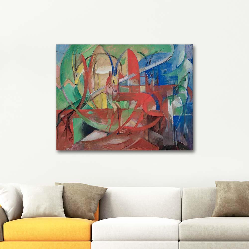 Franz Marc Gazeller Kanvas Tablo