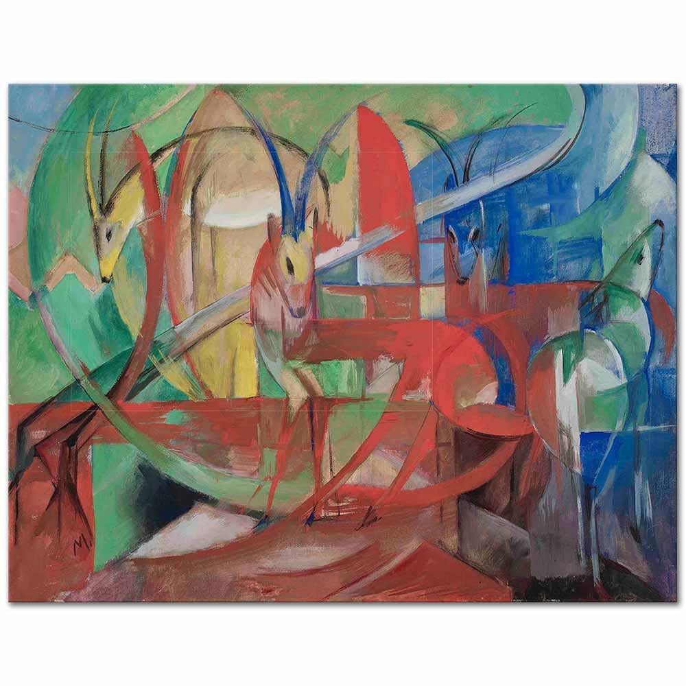 Franz Marc Gazeller Kanvas Tablo